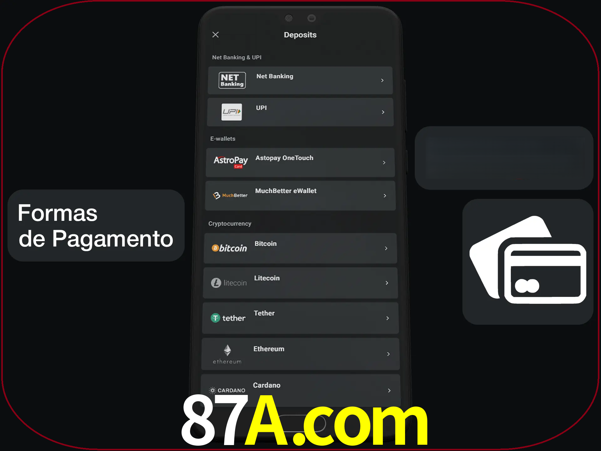 Escolha a forma de pagamento de sua preferência.