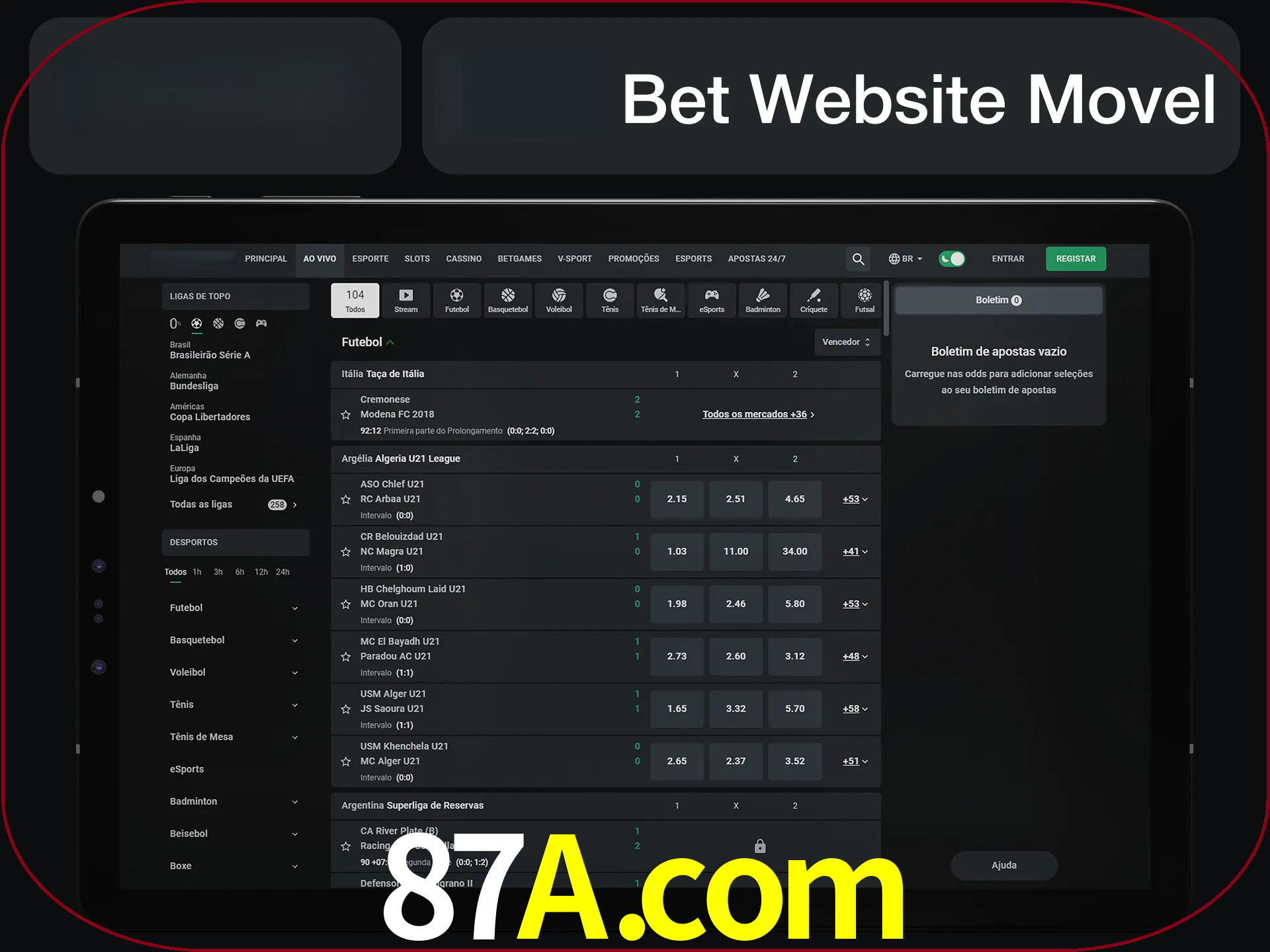 Use nosso website em qualquer dispositivo.